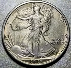 Toned Uncirculated/nearly so 1917 Philadelphia Walking liberty 50C half dollar