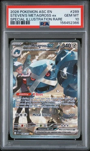 Pokemon Steven's Metagross EX Ascended Heroes 289 SIR PSA 10 Gem Mint