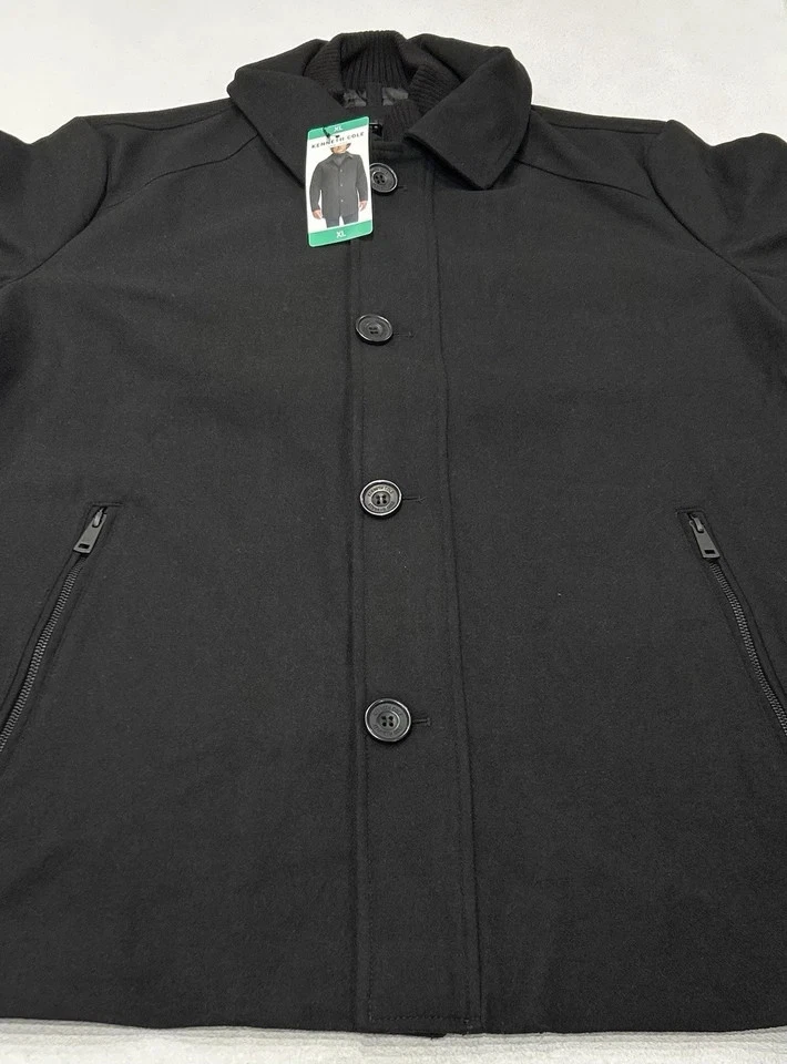 Kenneth Cole Men's Wool Blend Coat Jacket, Black, Size XL - Image 4 of 4