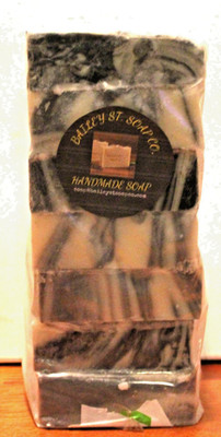 Black Forest Cold Processed handmade soap loaf,  7 precut bars