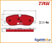 Bremsbelagsatz, Scheibenbremse Dtec Cotec Trw GDB1631DTE