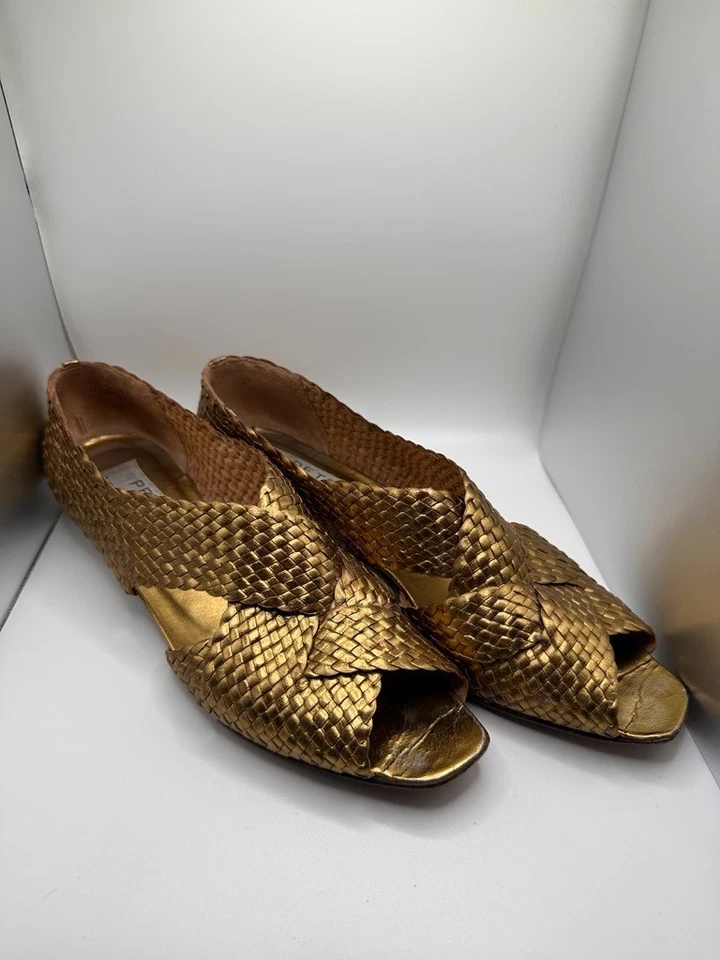 Petra Firenze 锡织皮革凉鞋 (8.5N) 青铜 Met 编织 — 第 3/4 张图片