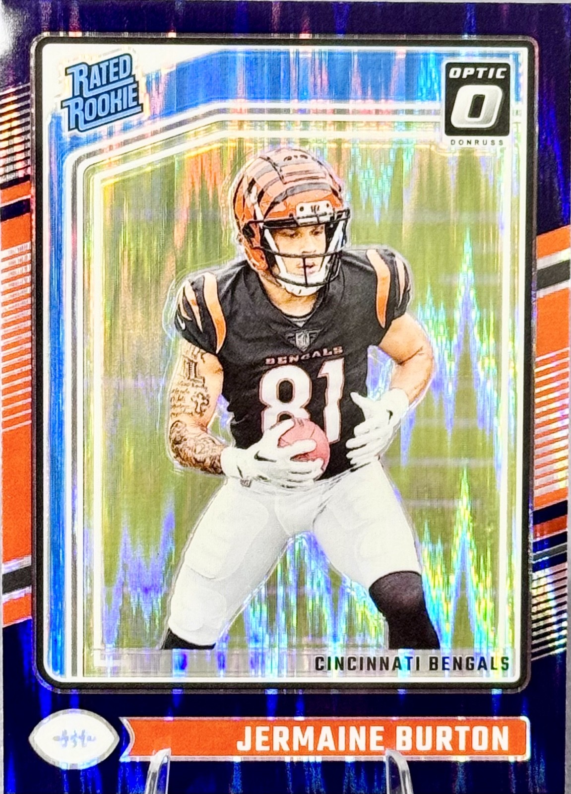 2024 Panini Donruss Optic JERMAINE BURTON #251 Rated Rookie Purple Shock Prizm
