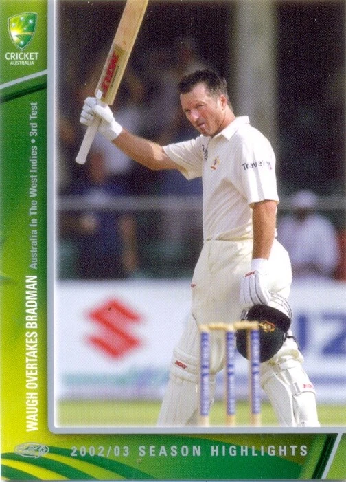 2003-04 Australian Cricket Season Highlights from 2002/3 Card 75 Steve Waugh - Image 1 of 1