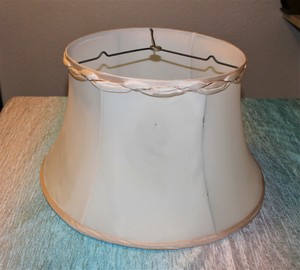 Vintage Large White Pinkish Silk Lamp Shade Ribbon Decoration Ebay