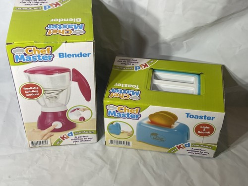 Be A Kid Chef Master! Toaster & Blender Set For Play Kitchen Pretend Play Toys - Picture 2 of 6