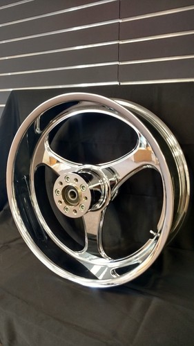 For Harley TURBO 18 x 5.5 Chrome Billet CNC Wheel Made in USA 2000+ SOFTAIL - Picture 2 of 3