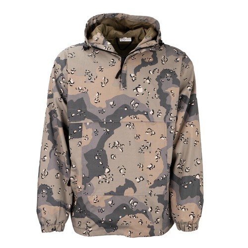 Military Style Summer Anorak - Blue Chocolate Chip Camo- 100% Cotton- All Sizes