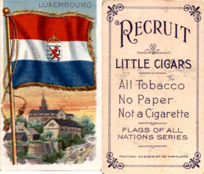 T59 American Tobacco, Flags of all Nations, 1910, Luxembourg (D)
