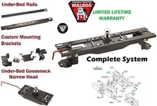 BULLDOG COMPLETE UNDERBED GOOSENECK TRAILER HITCH SYSTEM FOR 07-17 TOYOTA TUNDRA