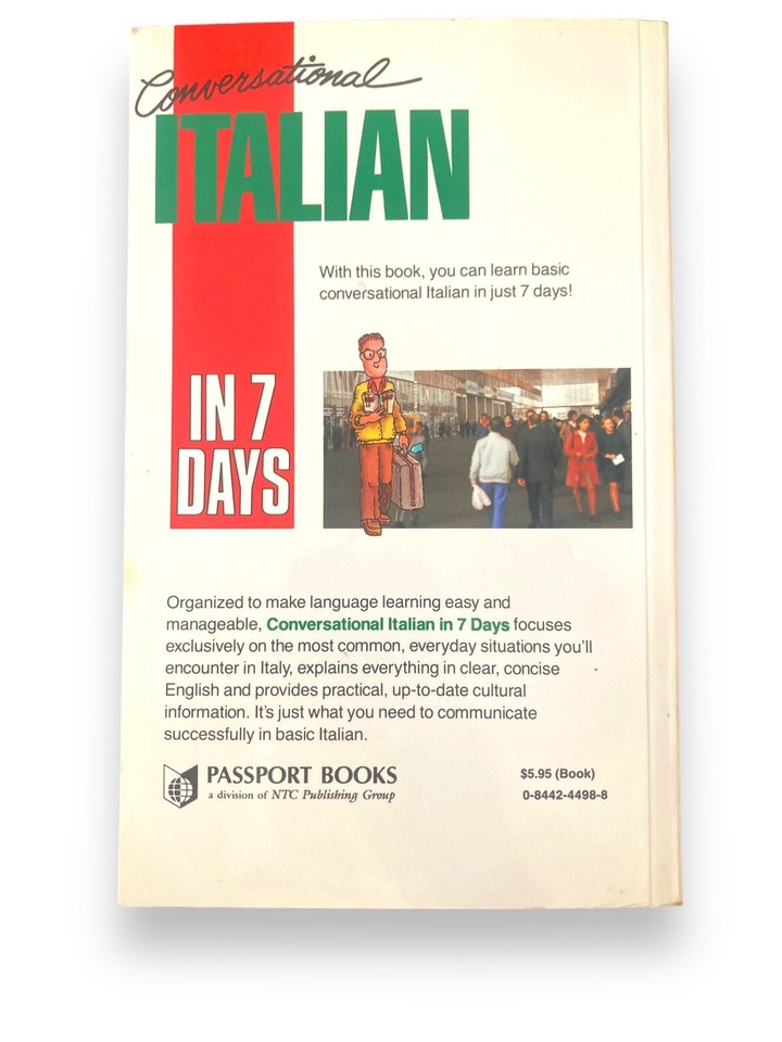 Conversational Italian In 7 Days 1992 VINTAGE Cassette Tapes COMPLETE ...