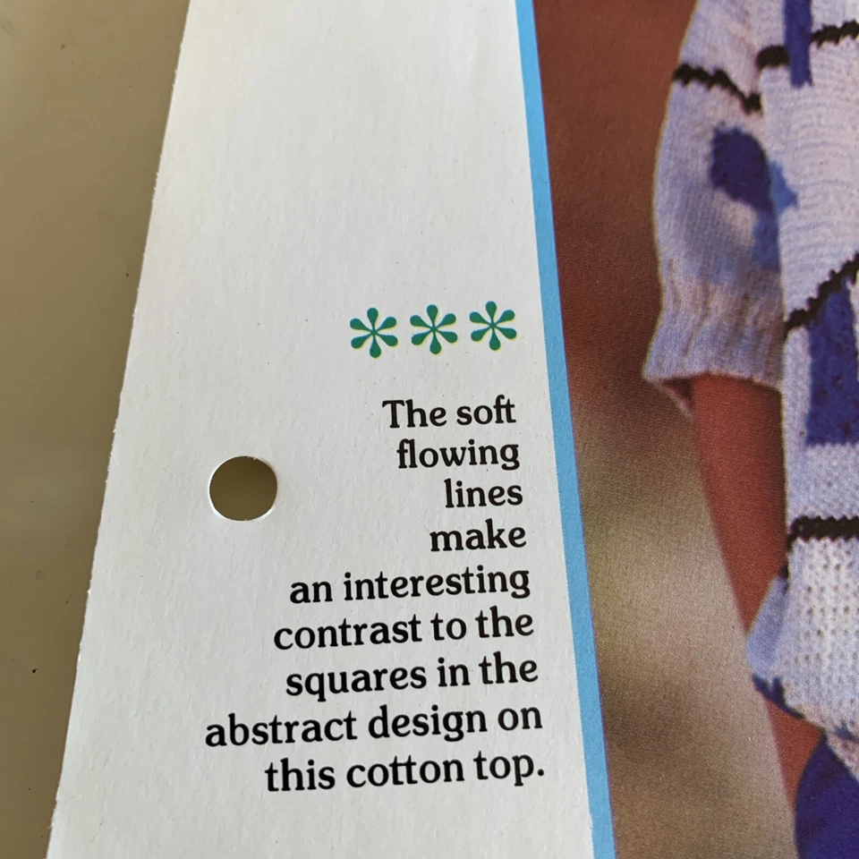 VINTAGE CREATIVE KNITTING PATTERN - ABSTRACT MOTIFS ON A COTTON TOP - Image 3 of 4