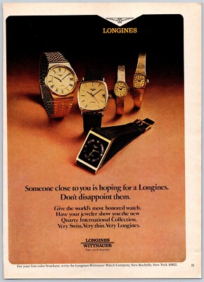 1980 Print Ad Longines Wittnauer Watch Someone Close to You Is Hoping Swiss