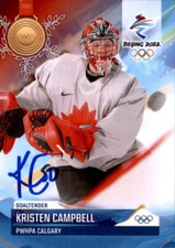 Kristen Campbell Signed 2022 By Beijing Olympics Womens Hockey Card PWHL Toronto