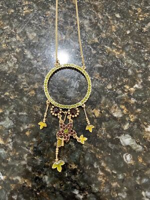 Pilgrim Jewellery Swarovski Crystal Green And Red Floral Necklace