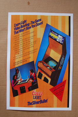 Coors Light Bowling Arcade Flyer Video Game promotional poster The Silver Bullet