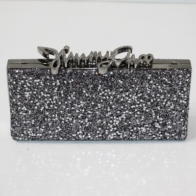 JIMMY CHOO CELESTE クラッチバッグ Jimmy Choo Celeste/s Gunmetal Mix Star Coarse Glitter Clutch Bag