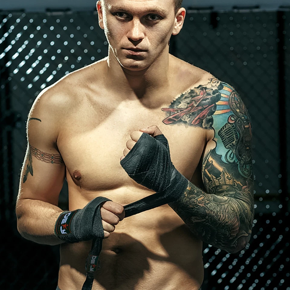 Envolturas de manos de boxeo DEFY™ 180" Muay Thai MMA vendajes elásticos protector nuevo par  Foto 3 de 4