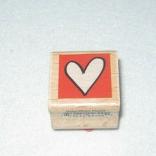 Rubber Stamp - Valentine's Heart - Small Size - EUC