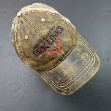Jack Links Protein Snacks Camo and Leather Hat Baseball Cap Adjustable