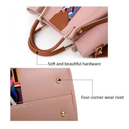 4Pcs/Set Women Lady Leather Handbags Messenger Shoulder Bags Tote Satchel Purse - Picture 28 of 35