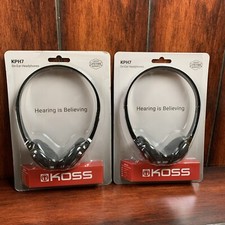 Lot of 2 Koss KPH7 Lightweight Portable Headphone, Black