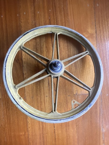 ACS MX ZYTEL Bmx Tuff Wheels Yellow Front Rear 6 Spoke 80s Old School Freewheel - Picture 10 of 16