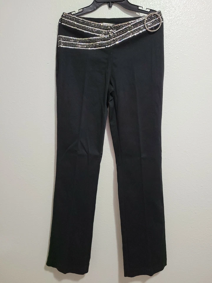 Conjunto Blusa/Pantalones Mujer BASIX II Conjunto 2 Piezas Color Negro Adornado.Talla 6 Foto 3 de 4