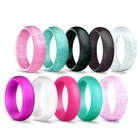 10Pack Silicone Wedding Engagement Ring Men Women Rubber Band Gym Sport Flexible