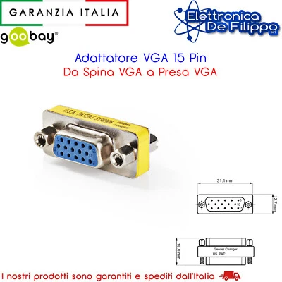 GOOBAY Adattatore VGA 15 Pin Da Spina VGA a Presa VGA