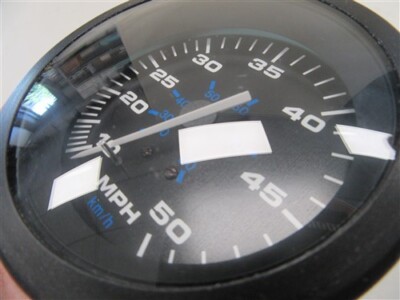 Teleflex Hurricane 50 MPH Boat Speedometer – 3 1/4 Inch Black Gauge