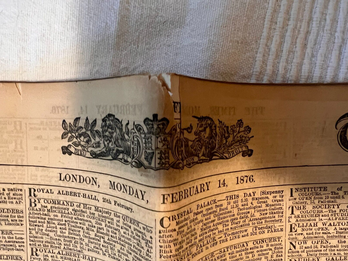 ANTIQUE 1876 THE TIMES LONDON NEWSPAPER ORIGINAL | eBay