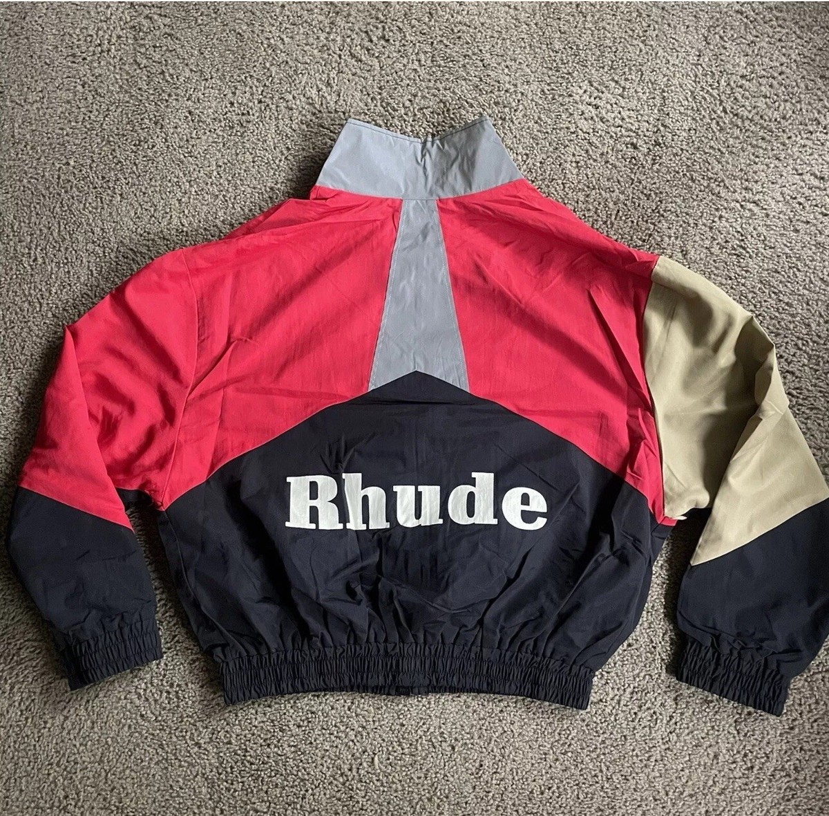 Rhude Flight Zip Jacket Red Black Tan Size Medium 3M Reflective