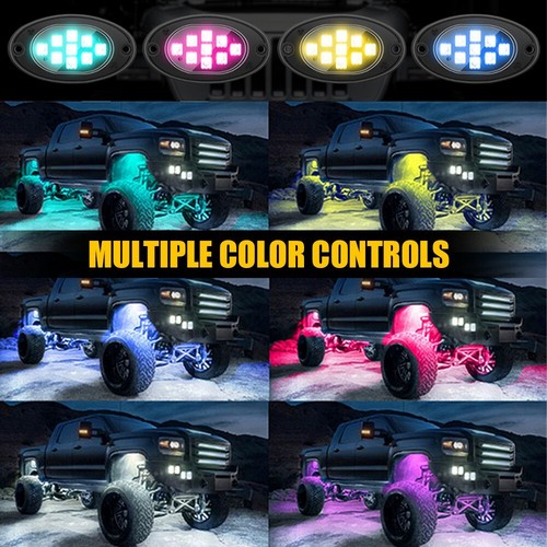 20X RGB LED Rock Lights Kit Offroad Truck Underbody Neon Music Bluetooth APP EXD - Picture 2 of 12