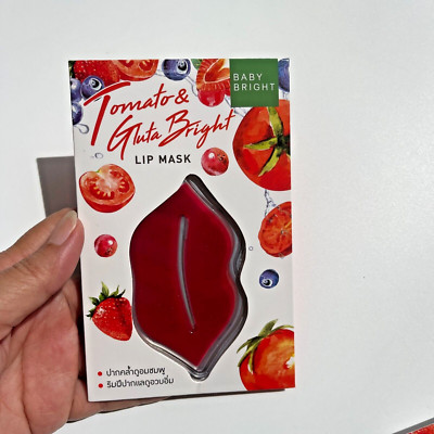 3x Lips Mask Baby Bright Tomato & Gluta Bright Smooth,Nourish,Plum lips 10g.