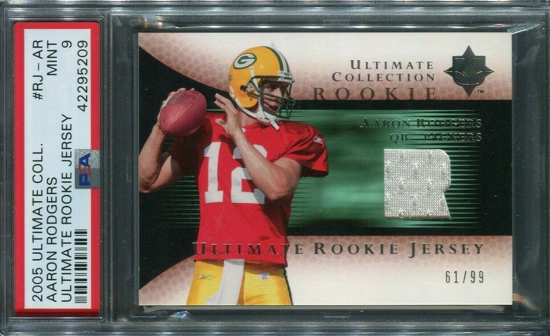 2005 ULTIMATE COLLECTION AARON RODGERS GAME JERSEY RC /99 PSA 9 *POP 8* 1 HIGHER