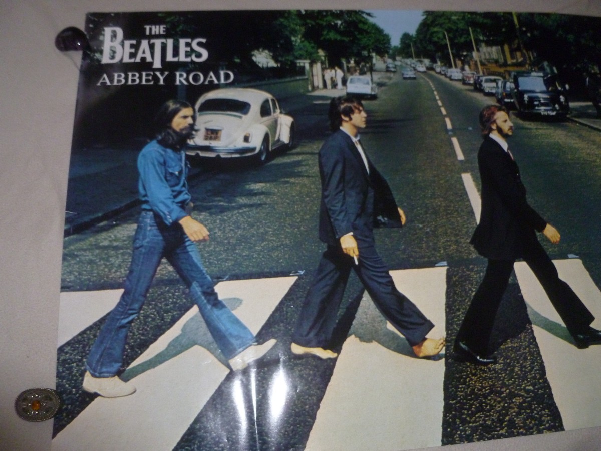 THE BEATLES ABBEY ROAD POSTER APPLE CORP 2007 AQUARIUS 36 X