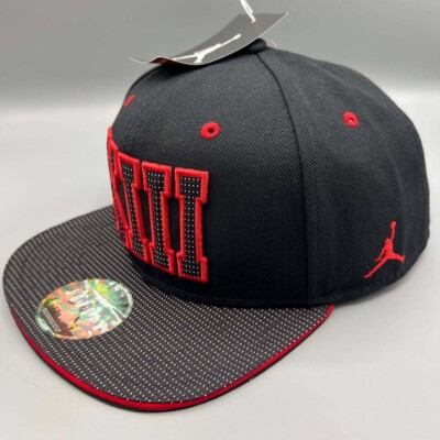Air Jordan XIII Hat Men Black Embroidered Jumpman Snap Back Cap