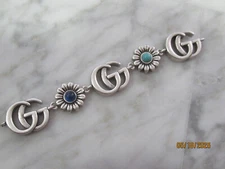 GUCCI  ZIPPER PULL CHARM , NICKEL SILVER tone metal , 2 3/4 INCH LONG