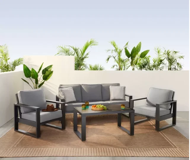 Garden out door 4 Piece Deep Seating Patio Set eBay