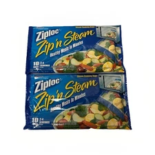 Ziploc Zip’n Steam Bags 2 Packs (20 Bags) Microwave Steam Cooking Discontinued