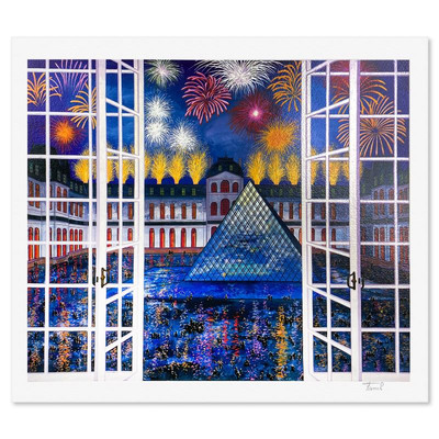 Fanch Ledan ''Pyramide Du Louvre'' Hand Signed Limited Edition Serigraph