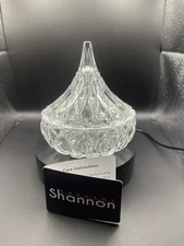 Hershey’s Kisses Clear Crystal Covered Candy Dish  Crystal Godinger NIB 2011