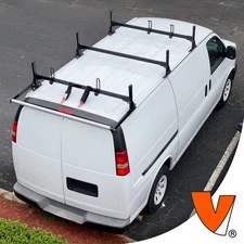 H1 3-Bar Steel Rack System w/ Roller GMC Savana 1996-current (All trims) Black