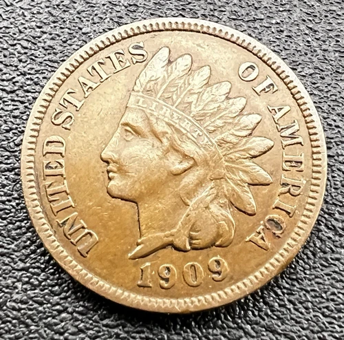 Indian Head One Cent Coin  1909  Very Fine+