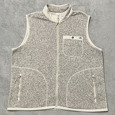 The North Face Vest Mens XL Beige Gordon Lyons Fleece Full Zip Sweater