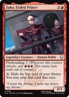 MTG Zuko, Exiled Prince (163/462) Avatar The Last Airbender LP