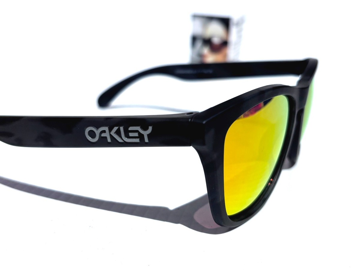 Oakley FROGSKINS Matte Black Camo POLARIZED Galaxy Ruby lens