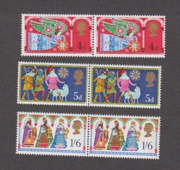 United Kingdom 1969. Christmas. Angel. Shepherds. Kings. 4d 5d 1'6s Sc# 605-607