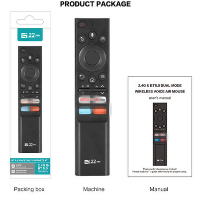 G22 PRO Bluetooth Voice Remote 2.4G Wireless Air Mouse For Smart TV Box
